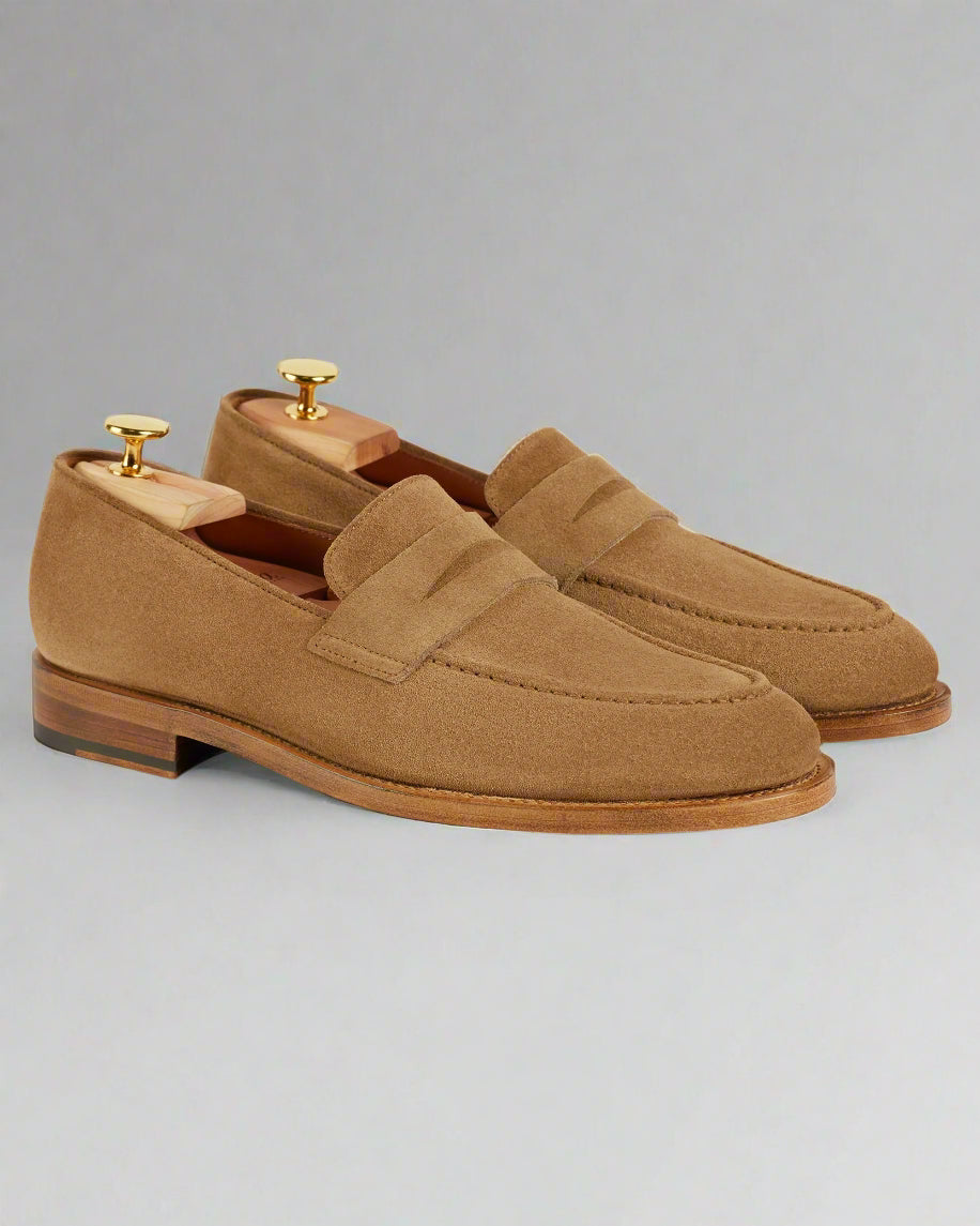 Noble's Walk Harrowmere Sand Suede Penny Loafers – Nobles walk