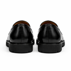 Black Leather Belize Chunky Tassel Loafers - With Track Soles - AW24 : The Royale Collection