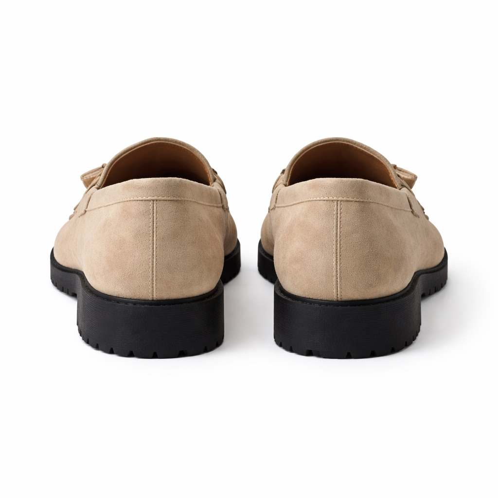 Cream Suede Belize Chunky Tassel Loafers - With Track Soles - AW24