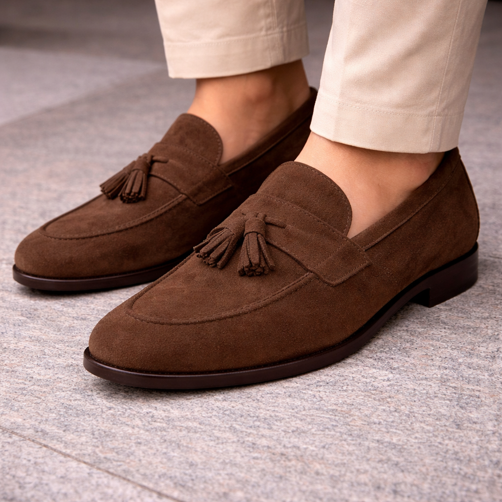 Noble's Walk Straccadent Bark Brown Suede Loafers