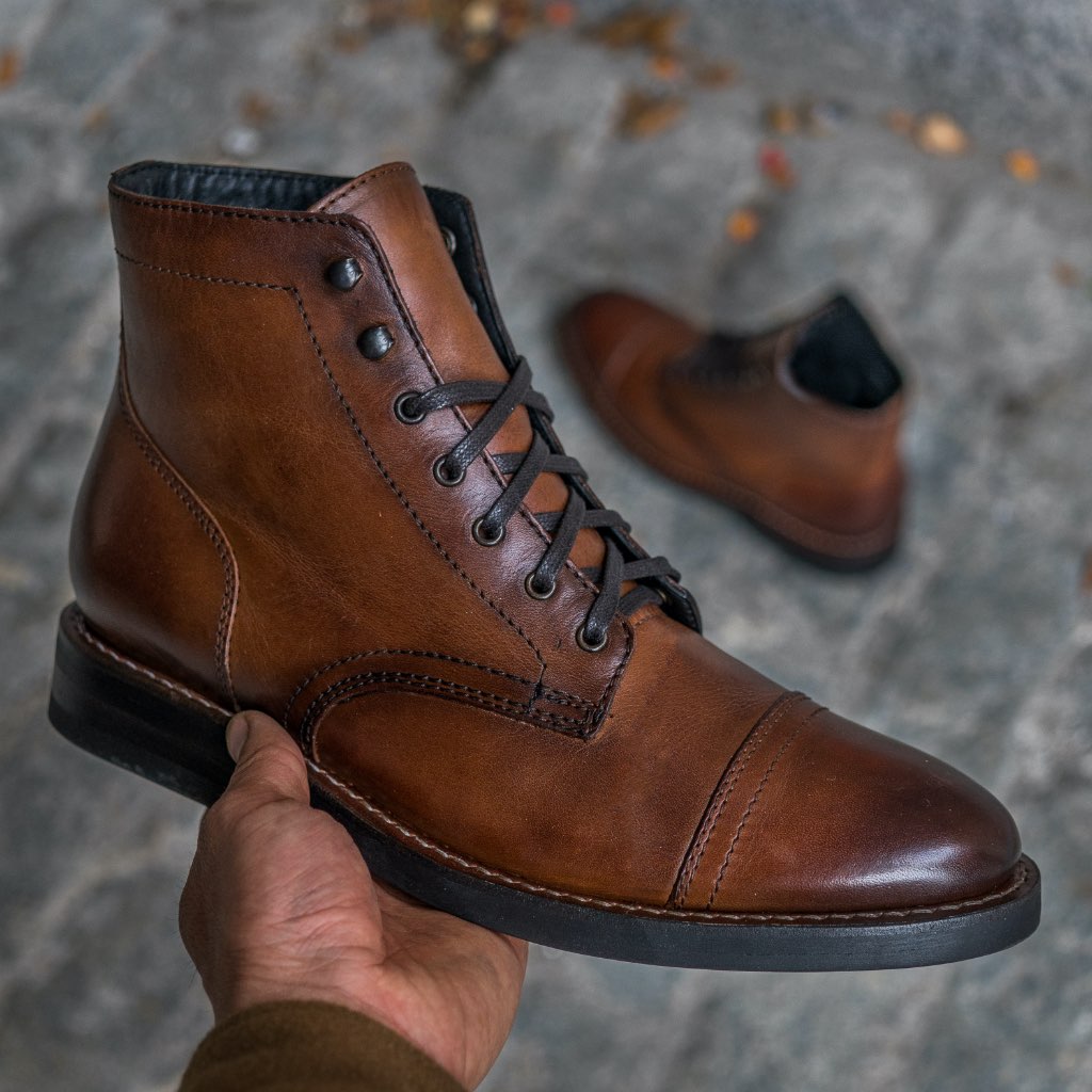 Noble's Walk Frontier Goodyear Welt Lace-Up Leather Boot – Brandy Brown