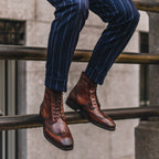 Noble's Walk Wellington Goodyear Welt Brogue Boot – Coffee Brown