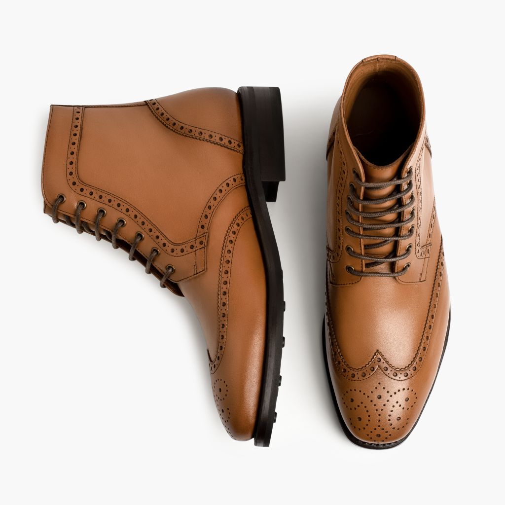 Noble's Walk Wellington Goodyear Welt Brogue Boot – Heritage Tan