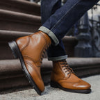 Noble's Walk Wellington Goodyear Welt Brogue Boot – Heritage Tan