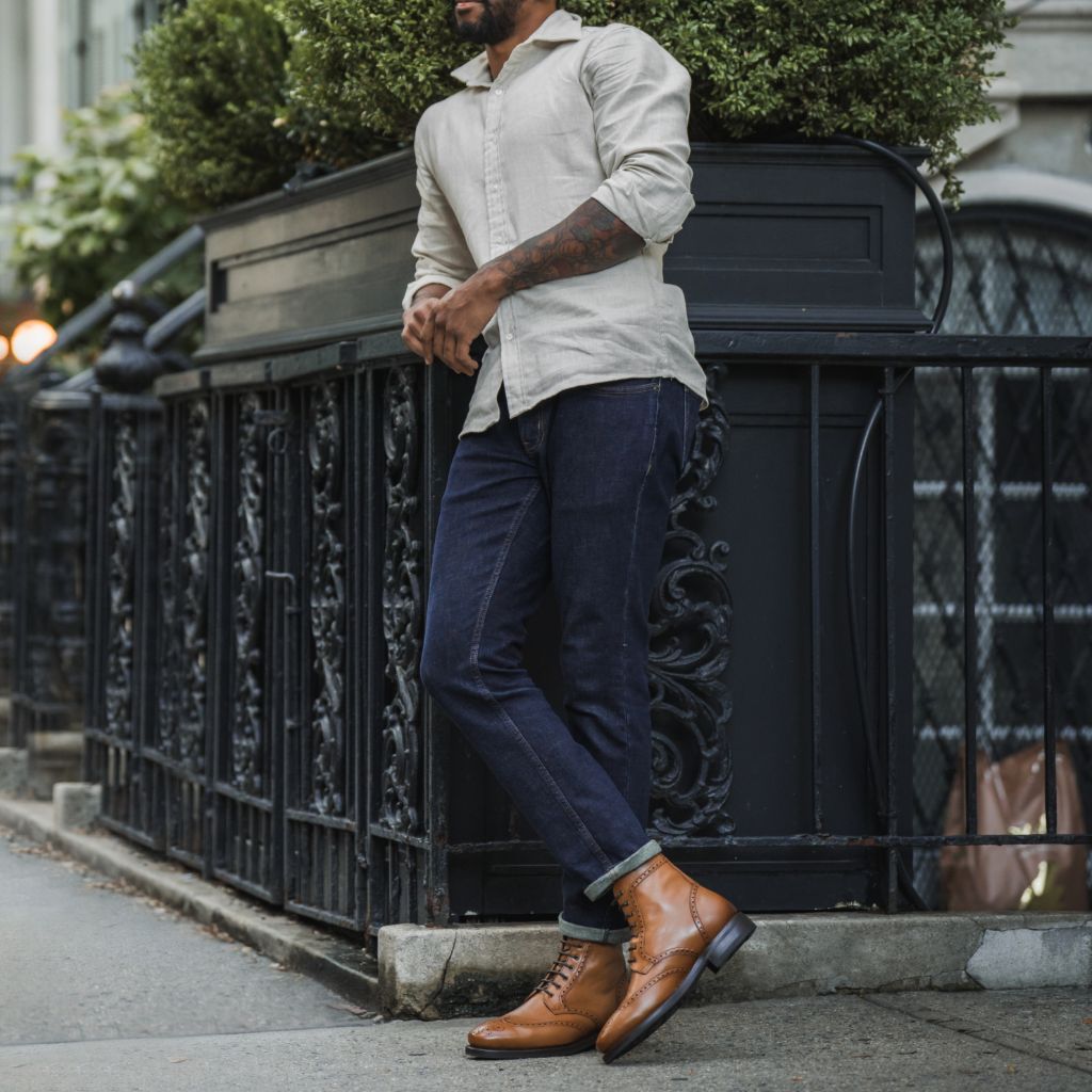 Noble's Walk Wellington Goodyear Welt Brogue Boot – Heritage Tan