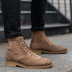 Noble's Walk Wellington Goodyear Welt Brogue Boot – Sand Suede