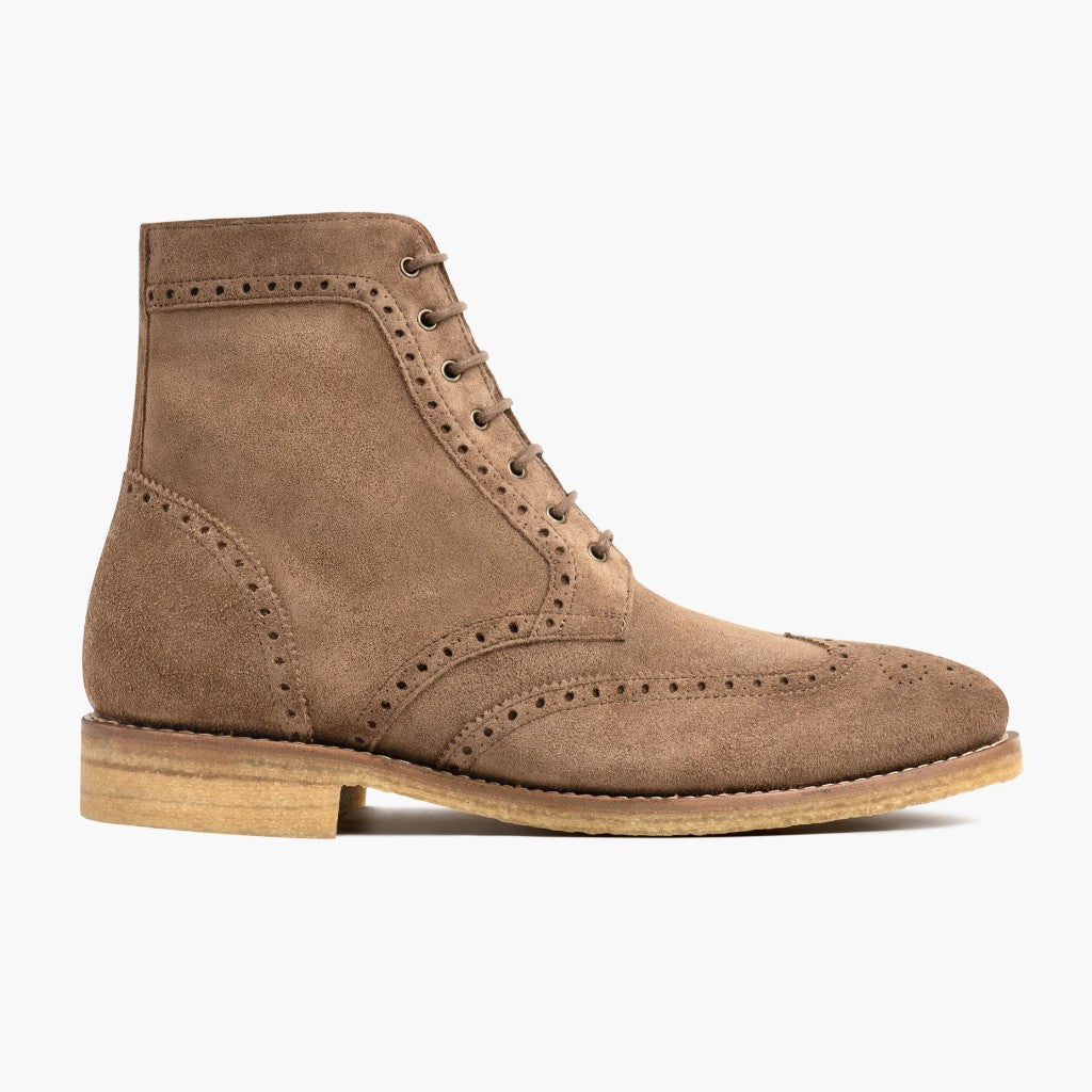 Noble's Walk Wellington Goodyear Welt Brogue Boot – Sand Suede