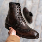 Noble's Walk Wellington Goodyear Welt Brogue Boot – Dark Oakwood