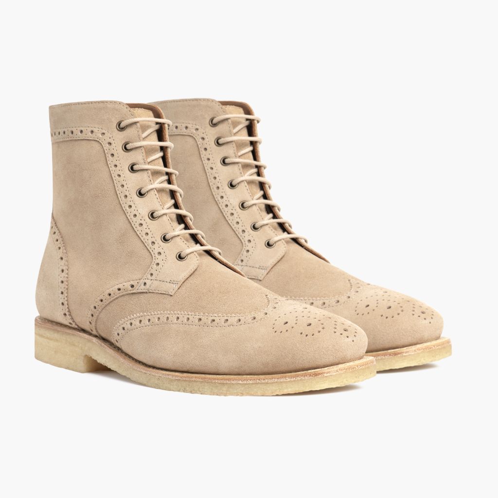 Noble's Walk Wellington Goodyear Welt Brogue Boot – Desert Suede