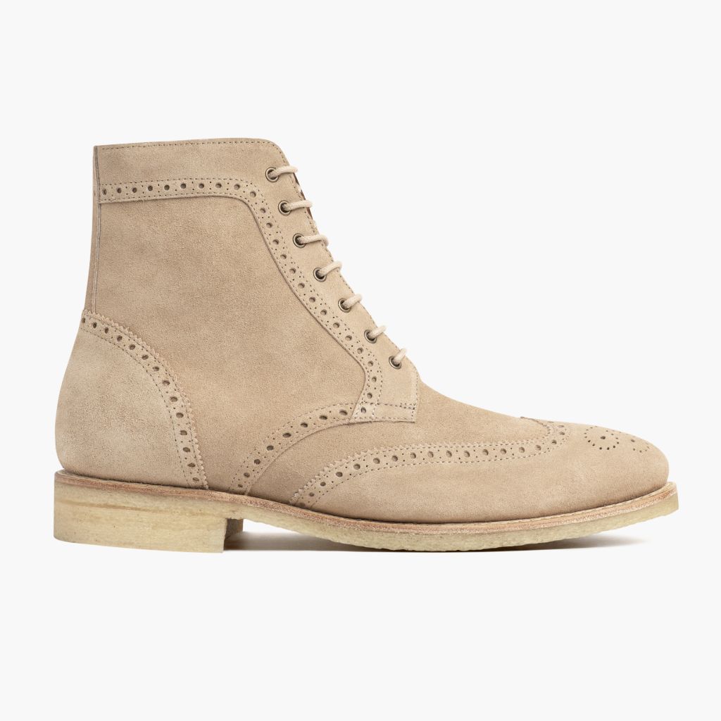 Noble's Walk Wellington Goodyear Welt Brogue Boot – Desert Suede