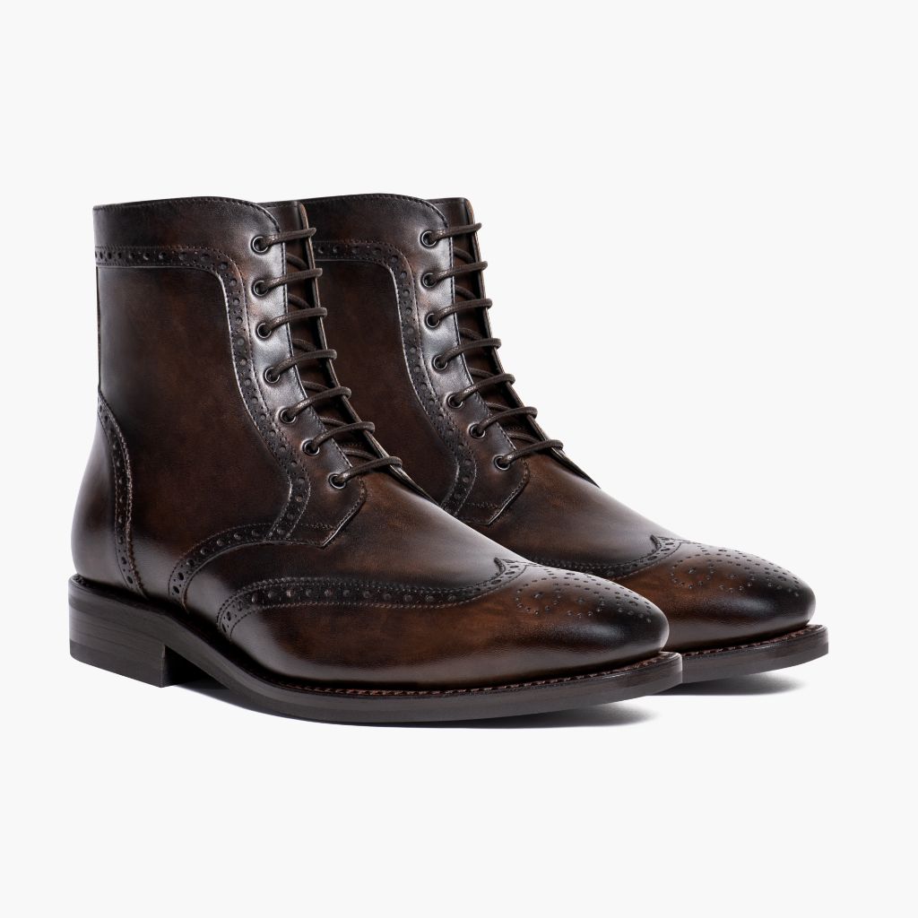 Noble's Walk Wellington Goodyear Welt Brogue Boot – Dark Oakwood