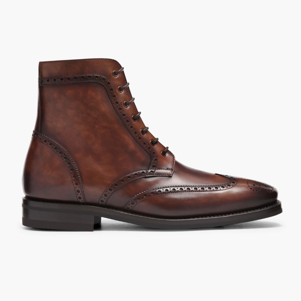 Noble's Walk Wellington Goodyear Welt Brogue Boot – Coffee Brown