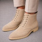 Noble's Walk Wellington Goodyear Welt Brogue Boot – Desert Suede