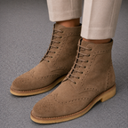 Noble's Walk Wellington Goodyear Welt Brogue Boot – Sand Suede