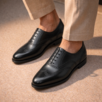 Black Leather Gedling Brogue Oxfords