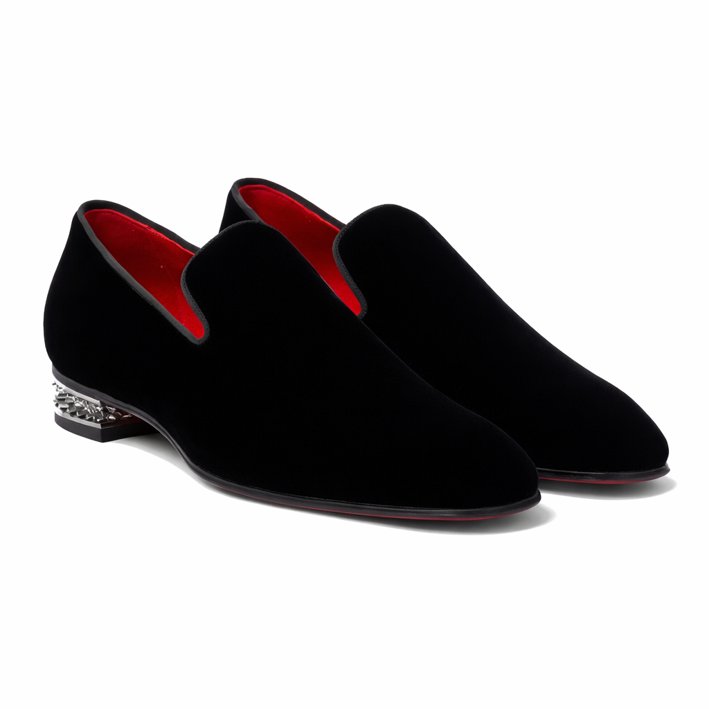 Silver Heel Suede Loafer