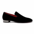 Silver Heel Suede Loafer