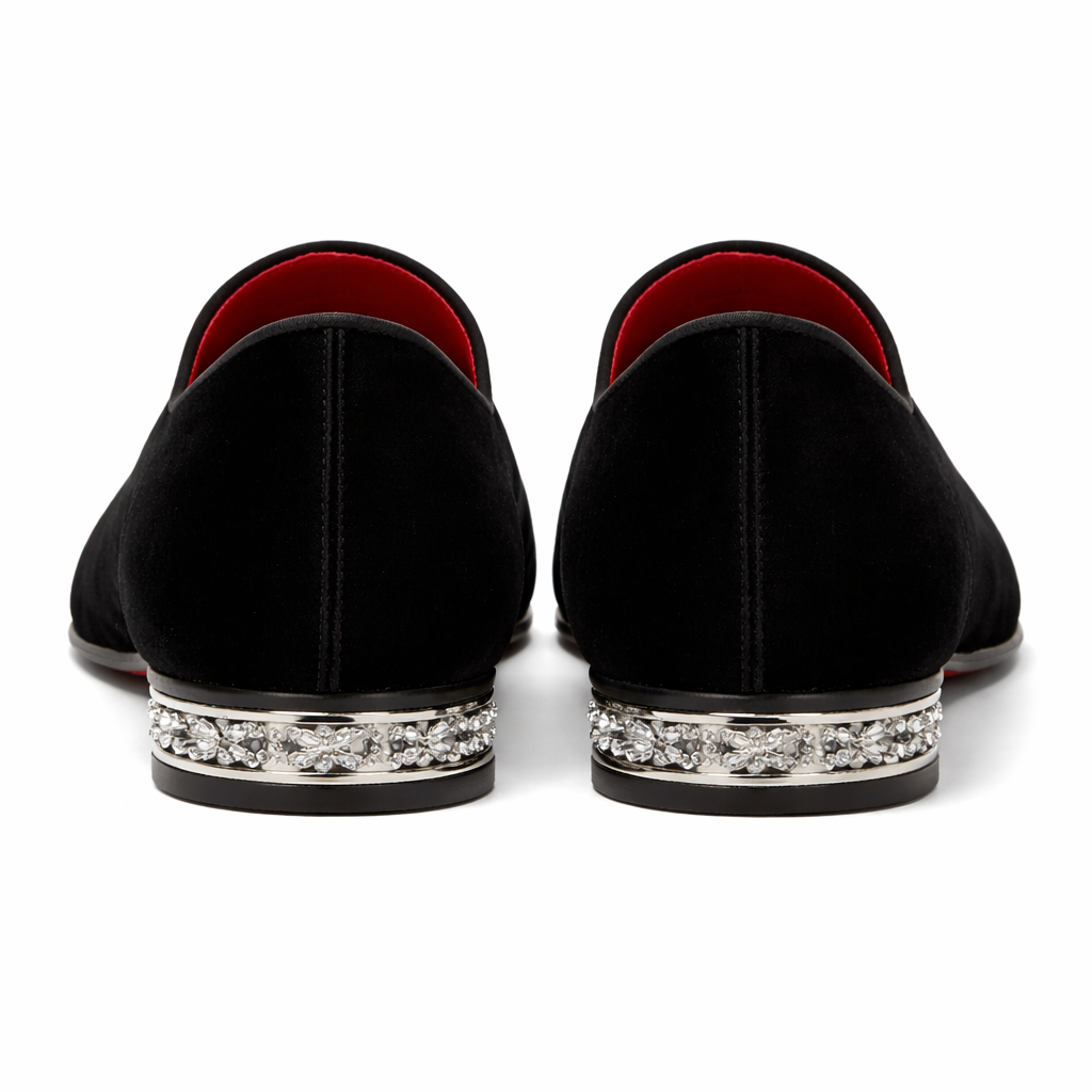 Silver Heel Suede Loafer