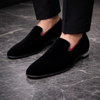 Silver Heel Suede Loafer