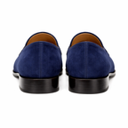 Ron Navy Blue Suede Leather Penny Loafer