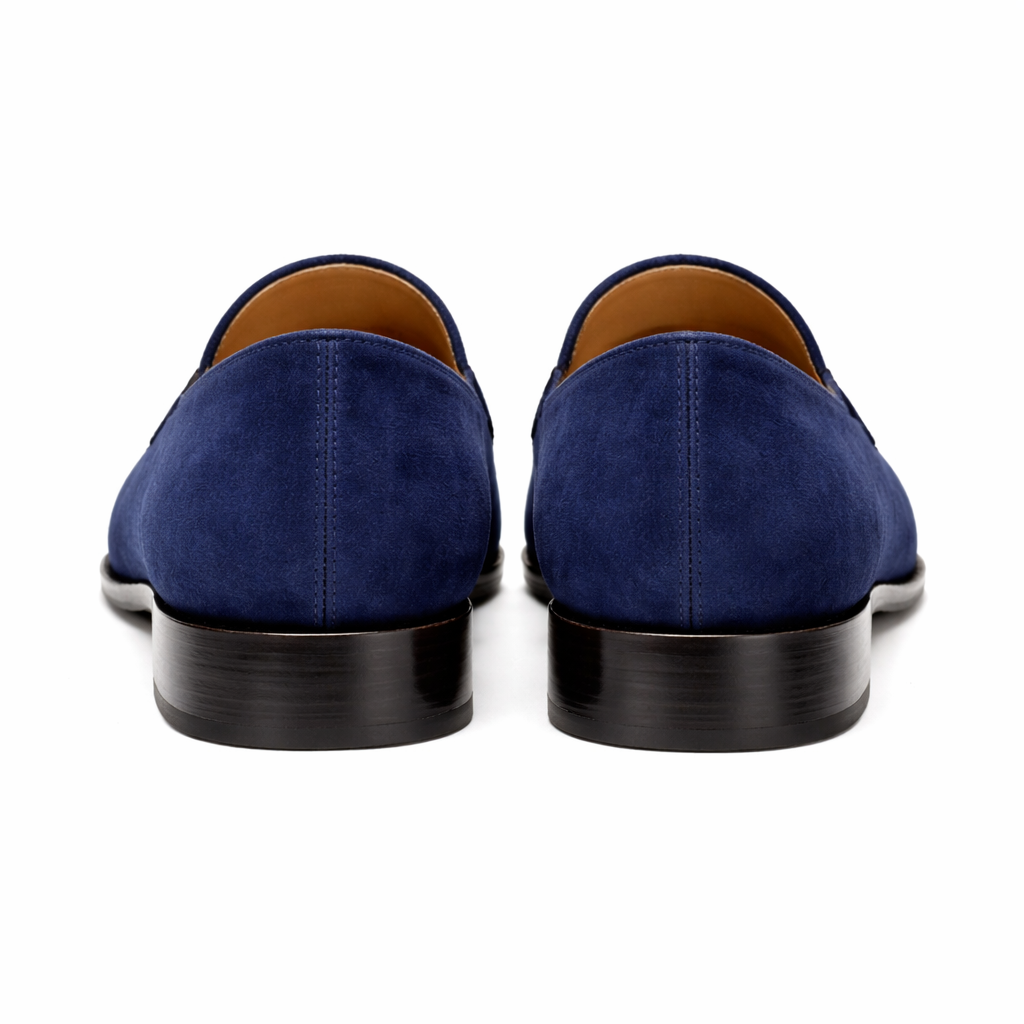Ron Navy Blue Suede Leather Penny Loafer