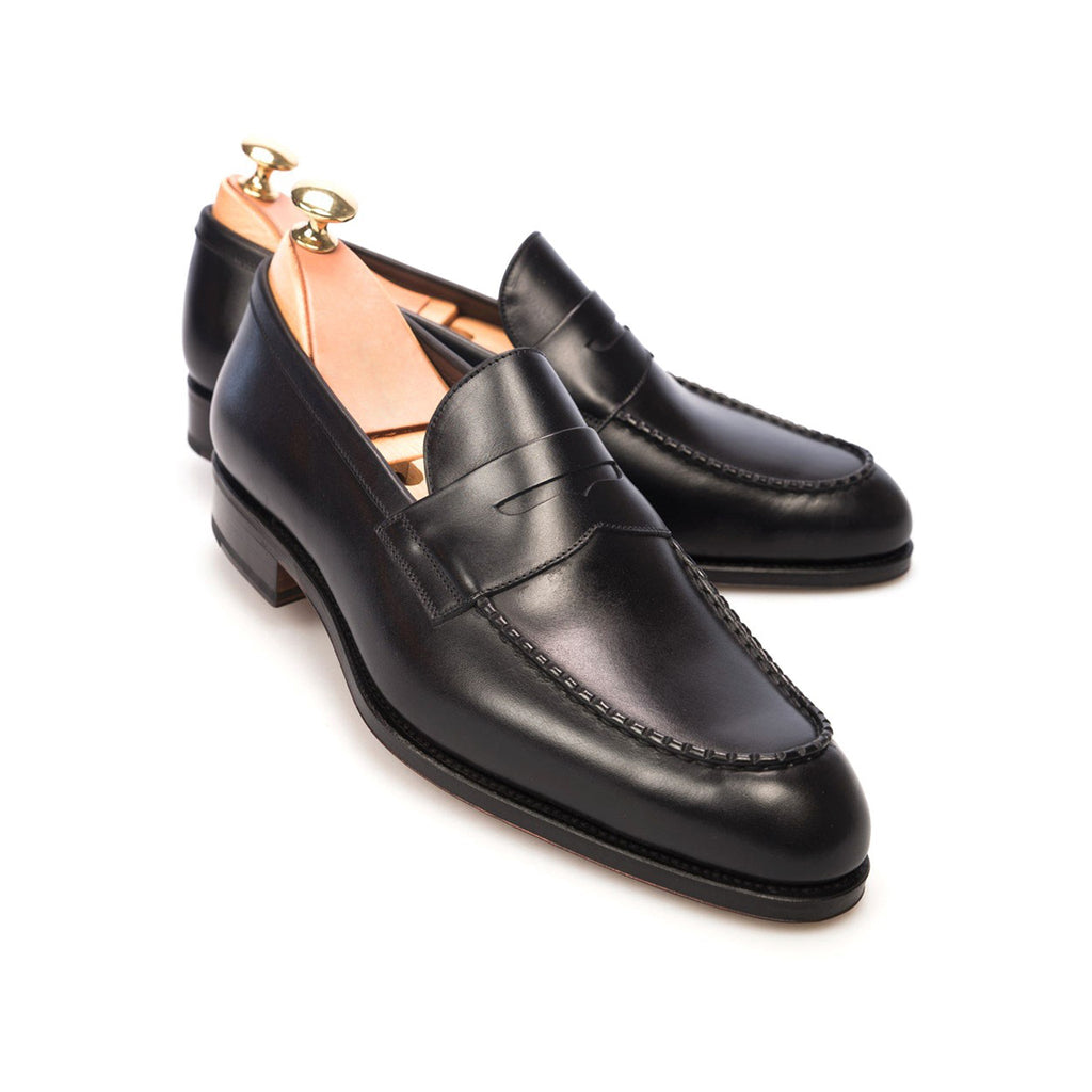 Carmina Black Penny Loafers