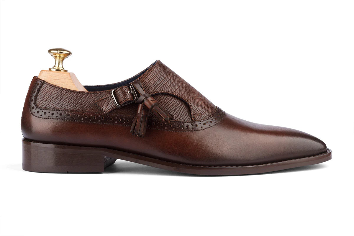 ARTURO - BROWN HAND PATINA LEATHER SHOES