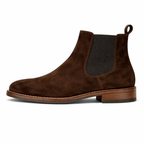 Brown Suede Leather Seville Slip On Chelsea Boots