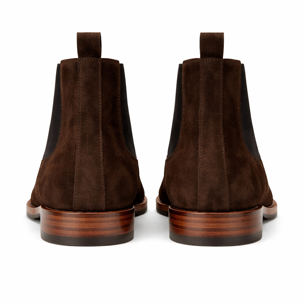 Brown Suede Leather Seville Slip On Chelsea Boots