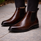Brown Leather Seville Slip On Chelsea Boots