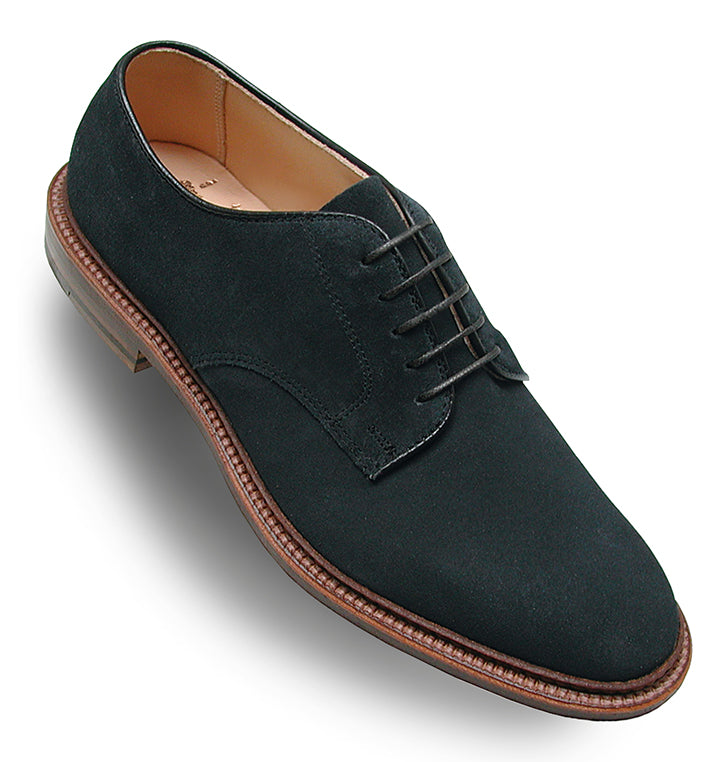 Unlined Suede Plain Toe Blucher lace up (Navy Suede)