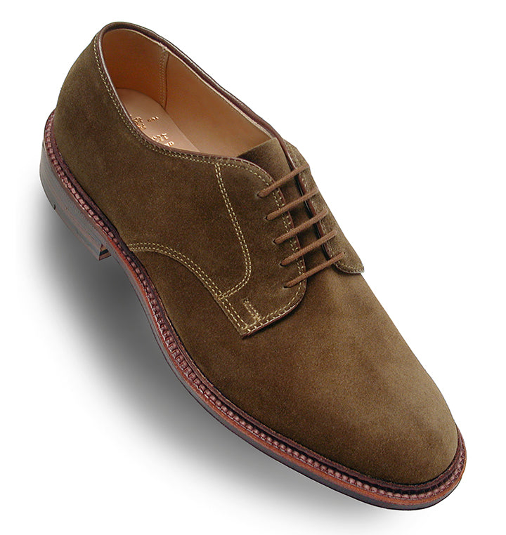 Unlined Suede Plain Toe Blucher lace up (Snuff Suede)