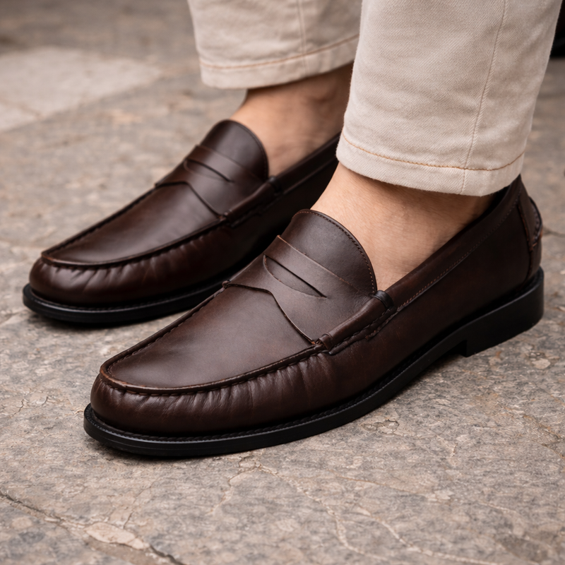 Noble's Walk Dark Brown Penny Loafers