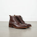 Men's Brown Wingtip Leather Derby Ankle Boots — Vatton