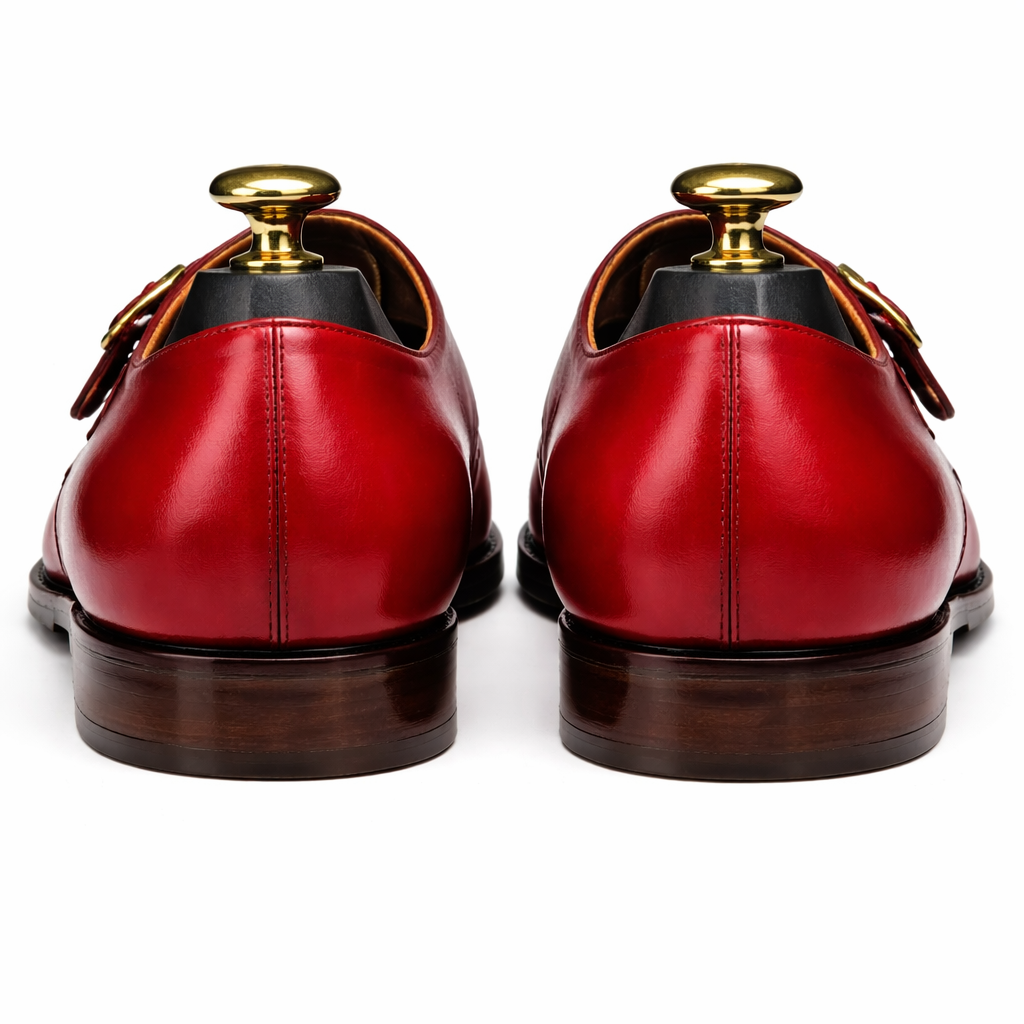 Red Leather Lorenzo Monk Strap