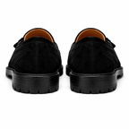 Black Suede Belize Chunky Tassel Loafers - With Track Soles - AW24