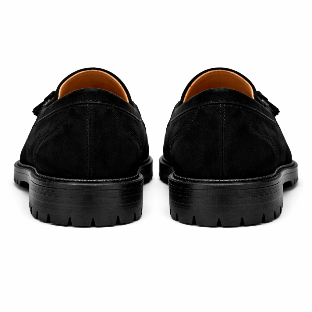 Black Suede Belize Chunky Tassel Loafers - With Track Soles - AW24