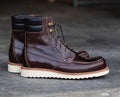 Brown Leather Chunky Derby Boots Hiking and Trekking Boots