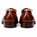 Brown Croc Print Leather Kratio Brogue Oxfords - Formal Shoes