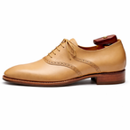 Beige Leather Kratio Brogue Oxfords - Formal Shoes