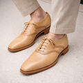 Beige Leather Kratio Brogue Oxfords - Formal Shoes