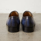 Men's Blue and Black Cap-Toe Leather Oxfords — Deaton