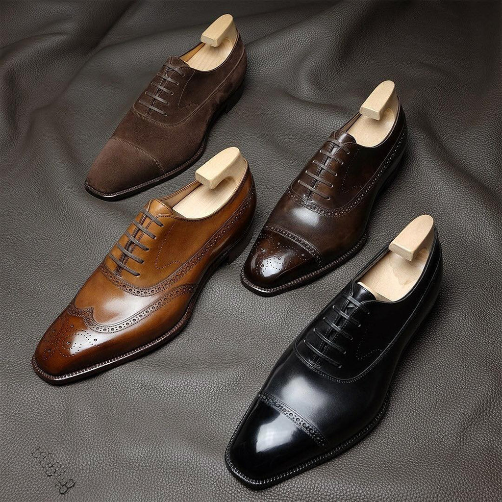 Tan Leather Cedara Brogue Wingtip Oxfords - Formal Shoes - AW26