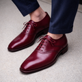 Burgundy Leather Kratio Brogue Oxfords - Formal Shoes