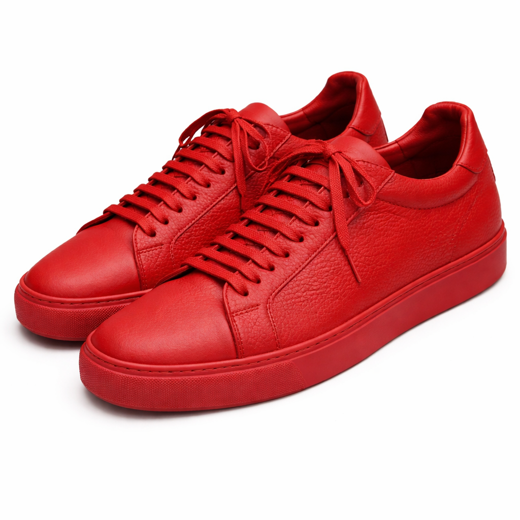 Red Leather Mirco Sneakers