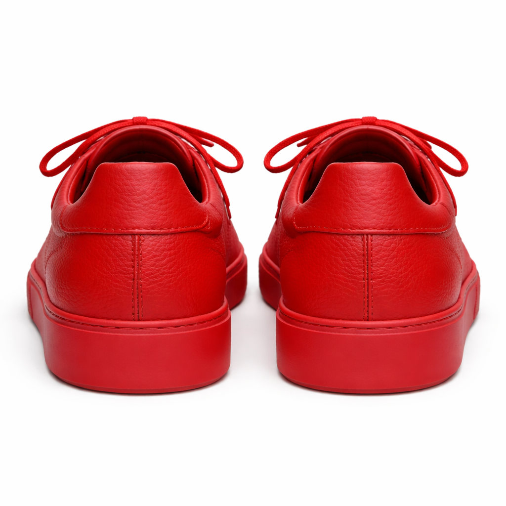 Red Leather Mirco Sneakers