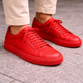 Red Leather Mirco Sneakers