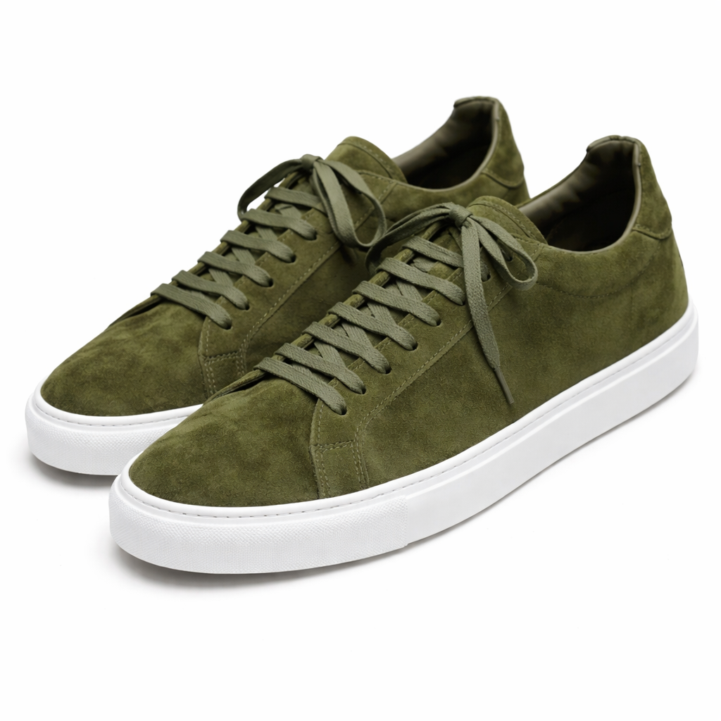 Green Suede Nino Lace Up Sneakers