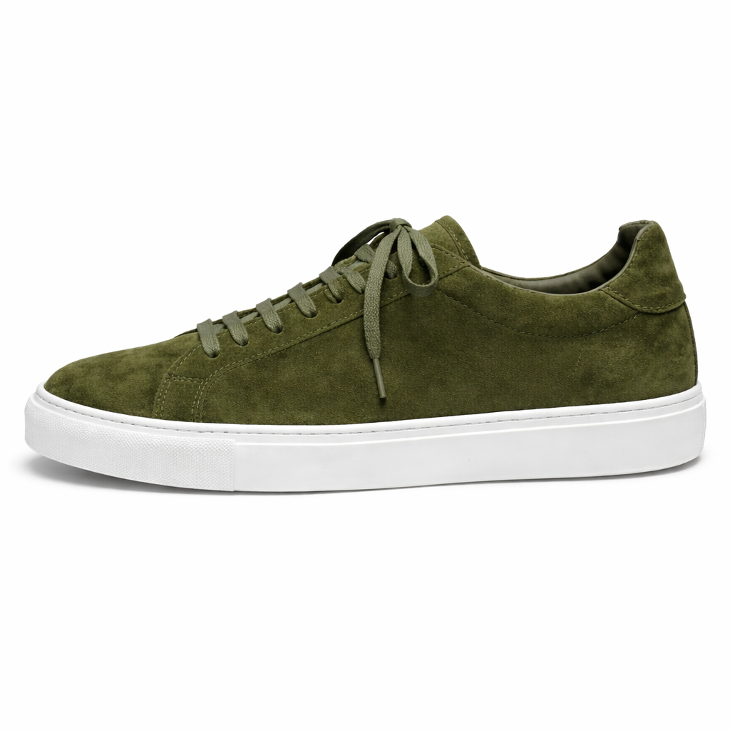 Green Suede Nino Lace Up Sneakers