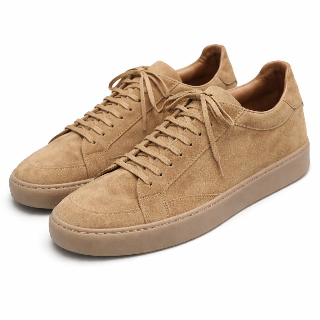 Tan Suede Sport Sneakers with Honey Colour Sole- Summer Collection